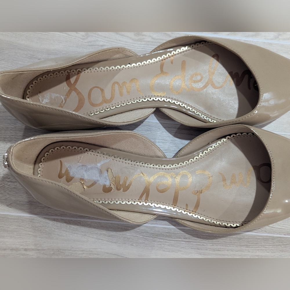 Sam Edelman Oatmeal Tan Beige Rodney d’Orsay flats Size 8.5 EU 38.5 *Flaws - Picture 11 of 11